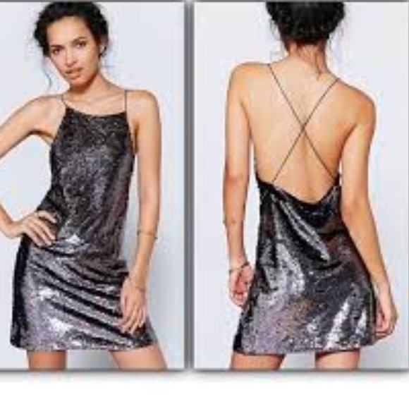 Ecote Urban Outfitters Sequin Mini Dress black